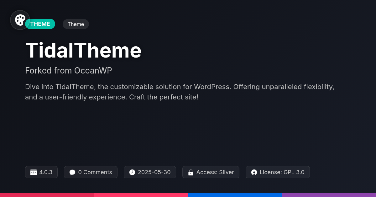 TidalTheme forked from OceanWP TidalTheme forked from OceanWP