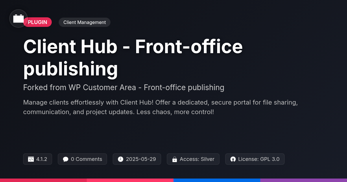 Client Hub - Front-office publishing forked from WP Customer Area - Front-office publishing