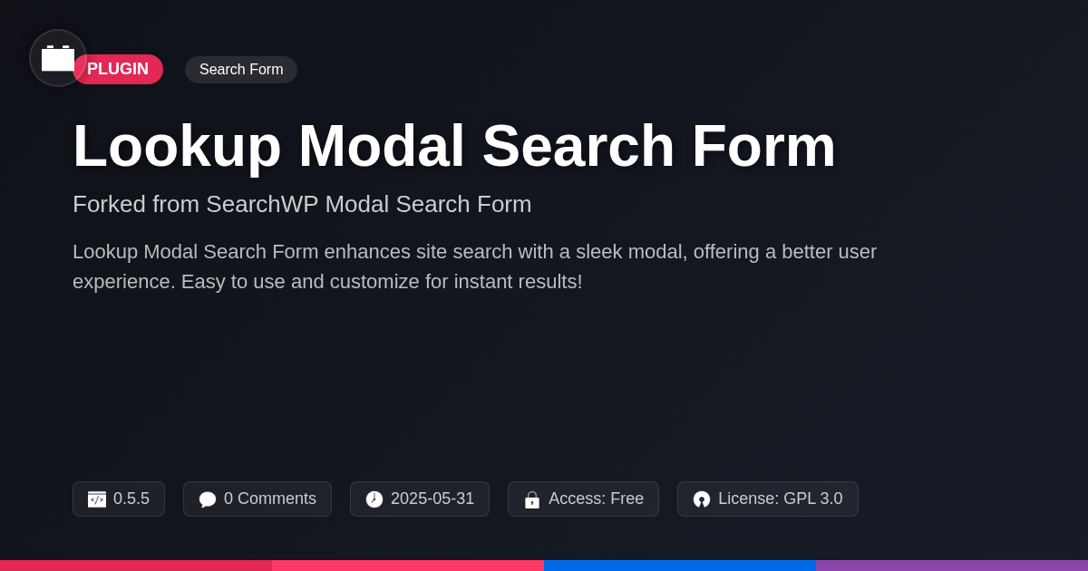 Lookup Modal Search Form forked from SearchWP Modal Search Form Lookup Modal Search Form forked from SearchWP Modal Search Form