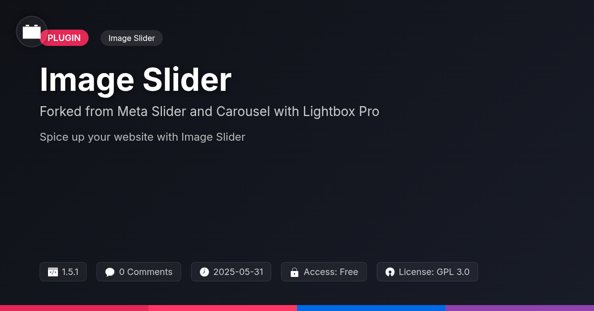 Image Slider & Carousel with Lightbox Pro forked from Meta Slider and Carousel with Lightbox Pro Image Slider & Carousel with Lightbox Pro forked from Meta Slider and Carousel with Lightbox Pro