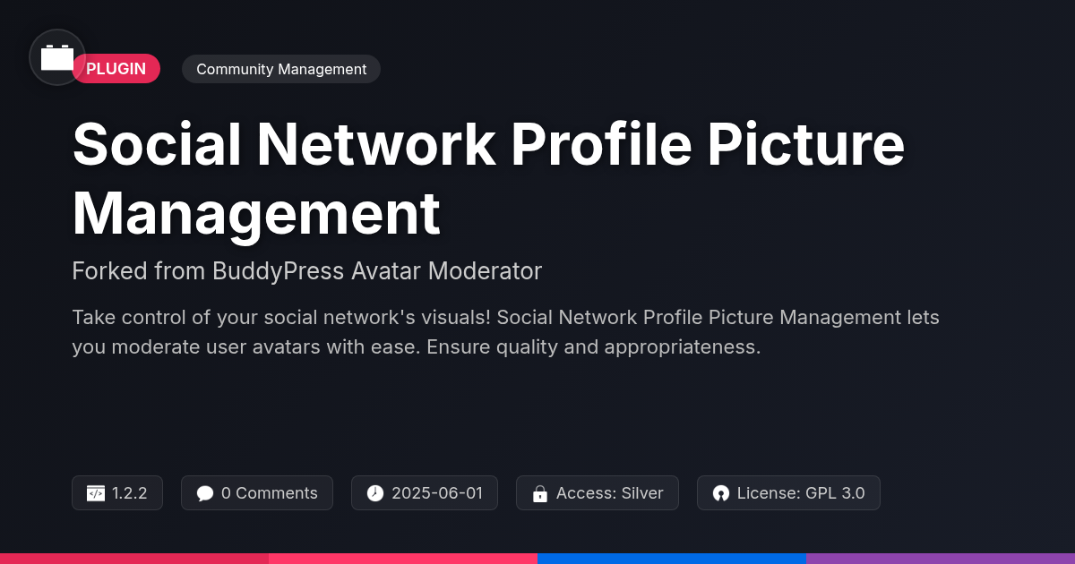 Social Network Profile Picture Management forked from BuddyPress Avatar Moderator Social Network Profile Picture Management forked from BuddyPress Avatar Moderator