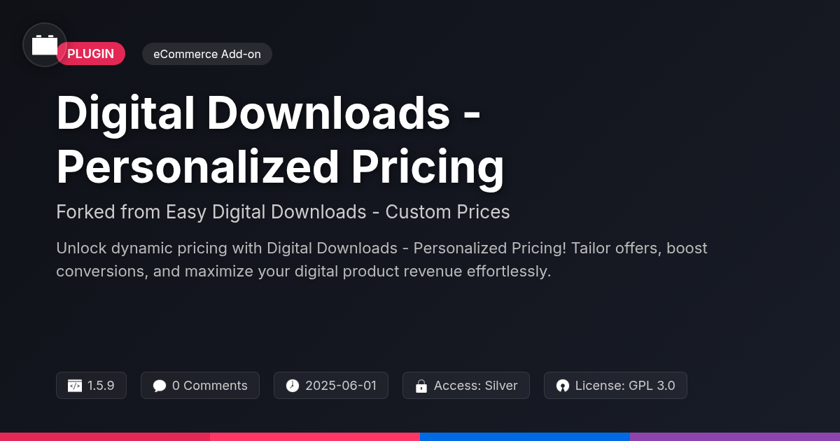 Digital Downloads - Personalized Pricing forked from Easy Digital Downloads - Custom Prices Digital Downloads - Personalized Pricing forked from Easy Digital Downloads - Custom Prices