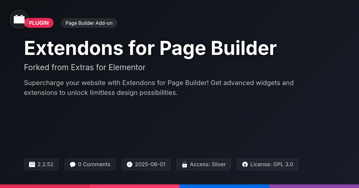 Extendons for Page Builder forked from Extras for Elementor Extendons for Page Builder forked from Extras for Elementor