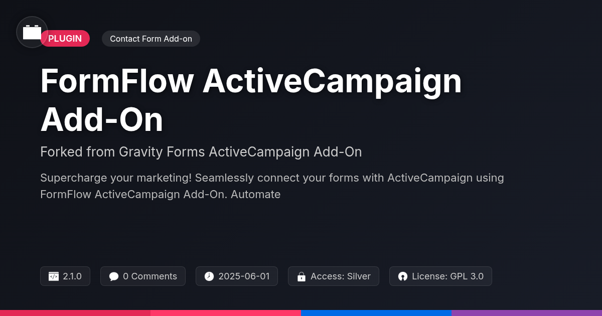 FormFlow ActiveCampaign Add-On forked from Gravity Forms ActiveCampaign Add-On FormFlow ActiveCampaign Add-On forked from Gravity Forms ActiveCampaign Add-On