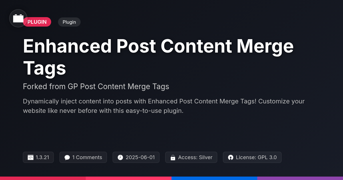 Enhanced Post Content Merge Tags forked from GP Post Content Merge Tags