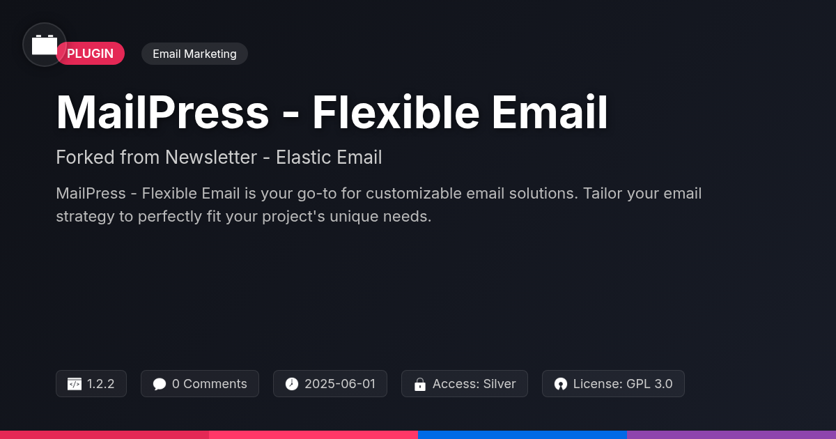 MailPress - Flexible Email forked from Newsletter - Elastic Email MailPress - Flexible Email forked from Newsletter - Elastic Email