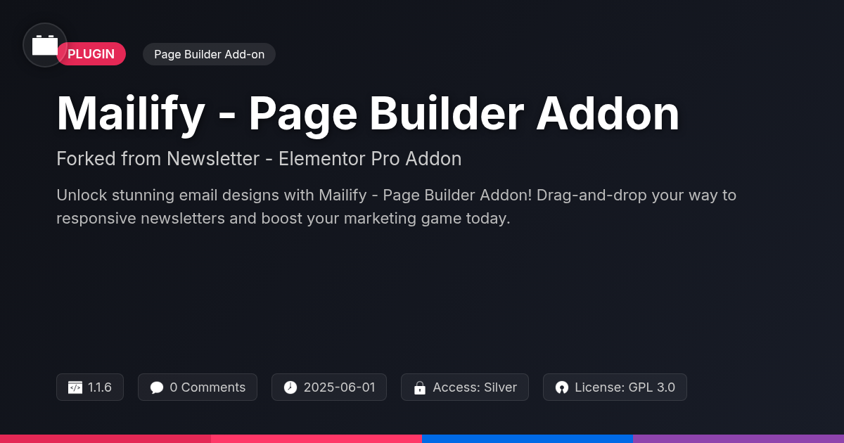 Mailify - Page Builder Addon forked from Newsletter - Elementor Pro Addon Mailify - Page Builder Addon forked from Newsletter - Elementor Pro Addon
