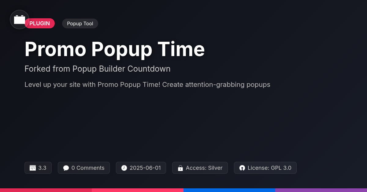 Promo Popup Time forked from Popup Builder Countdown Promo Popup Time forked from Popup Builder Countdown