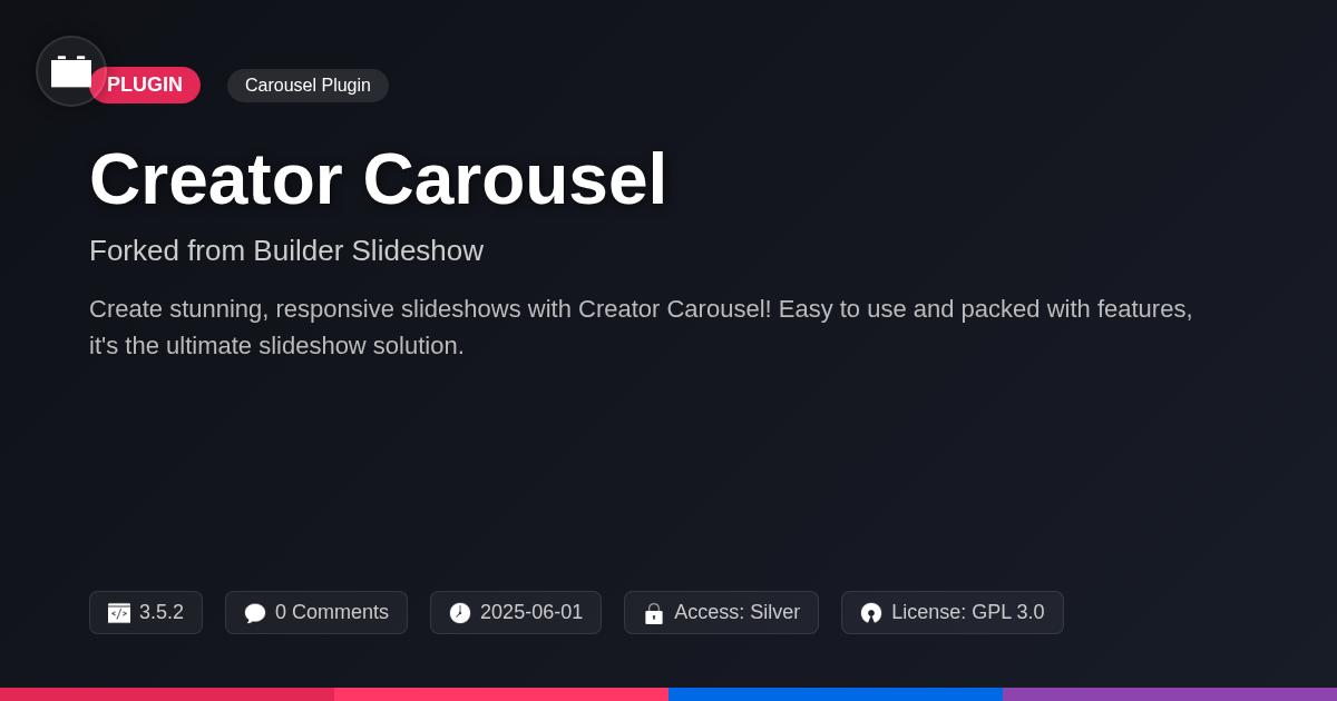 Creator Carousel forked from Builder Slideshow Creator Carousel forked from Builder Slideshow