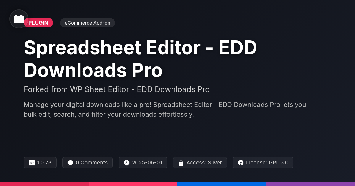 Spreadsheet Editor - EDD Downloads Pro forked from WP Sheet Editor - EDD Downloads Pro Spreadsheet Editor - EDD Downloads Pro forked from WP Sheet Editor - EDD Downloads Pro