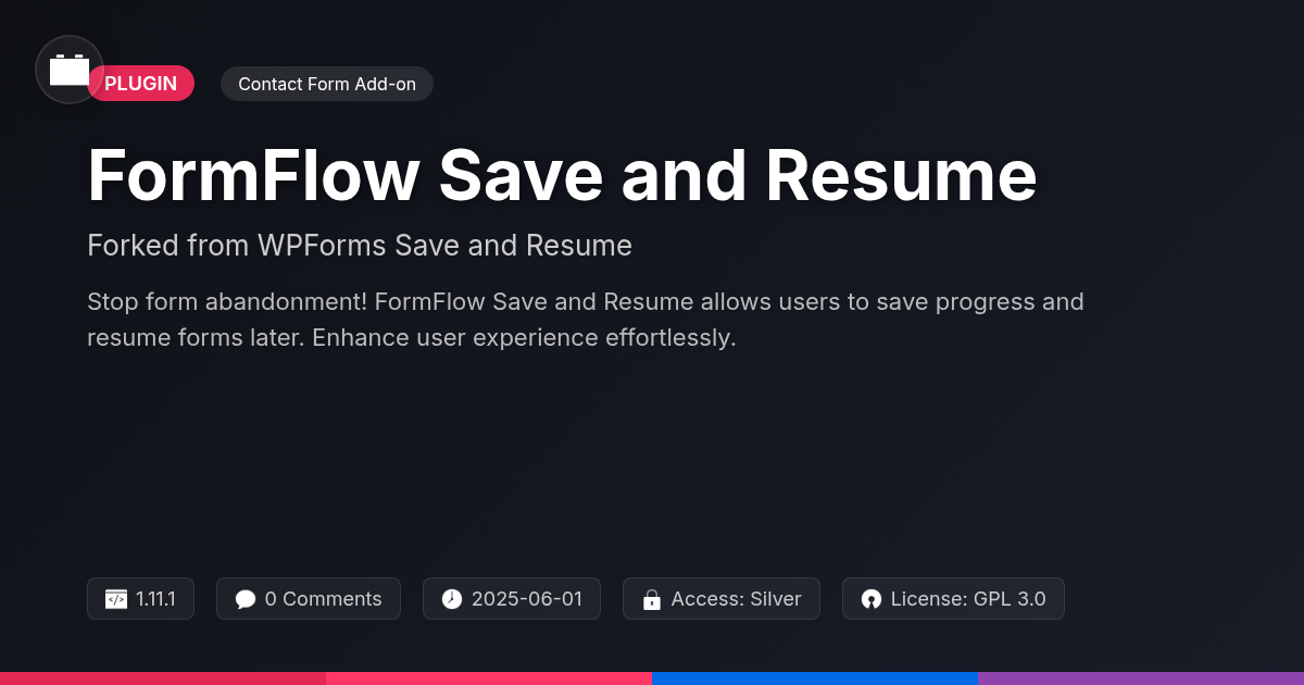 FormFlow Save and Resume forked from WPForms Save and Resume FormFlow Save and Resume forked from WPForms Save and Resume