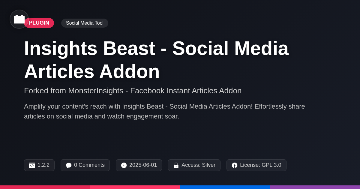 Insights Beast - Social Media Articles Addon forked from MonsterInsights - Facebook Instant Articles Addon Insights Beast - Social Media Articles Addon forked from MonsterInsights - Facebook Instant Articles Addon