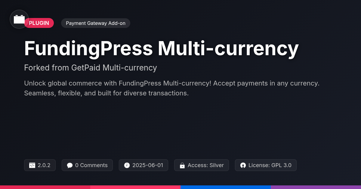 FundingPress Multi-currency forked from GetPaid Multi-currency FundingPress Multi-currency forked from GetPaid Multi-currency