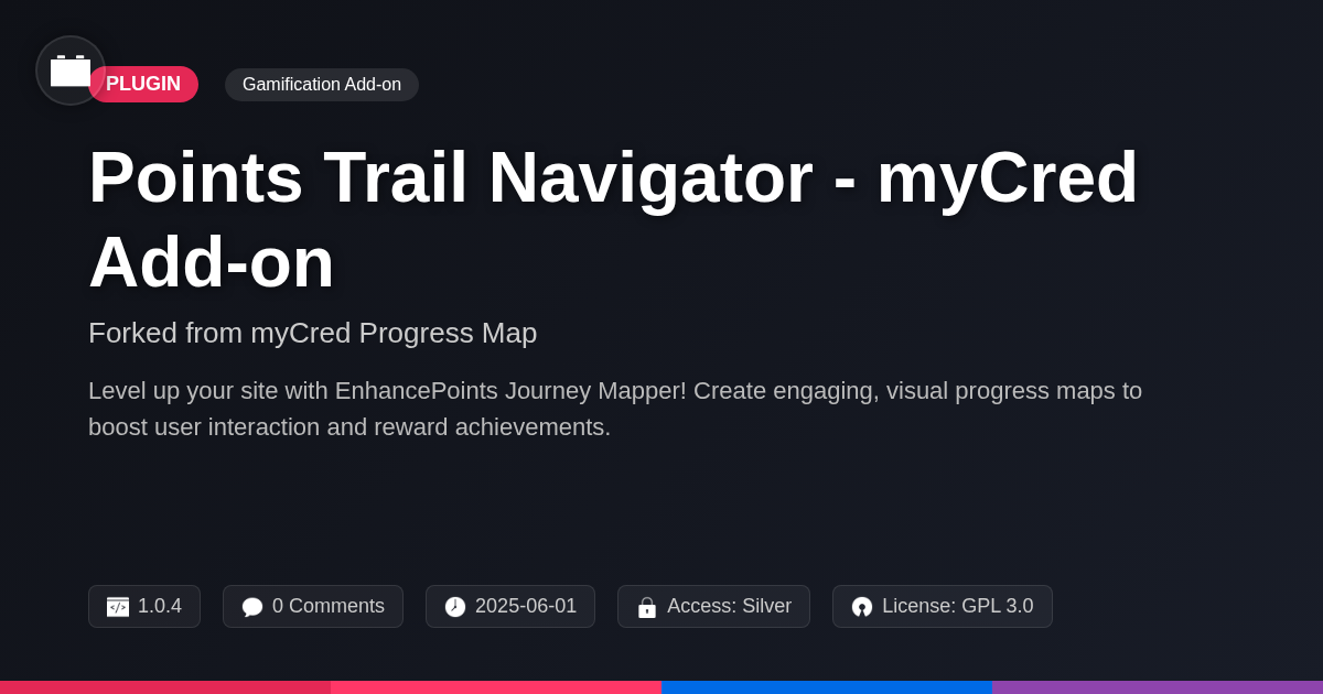 Points Trail Navigator - myCred Add-on forked from myCred Progress Map Points Trail Navigator - myCred Add-on forked from myCred Progress Map