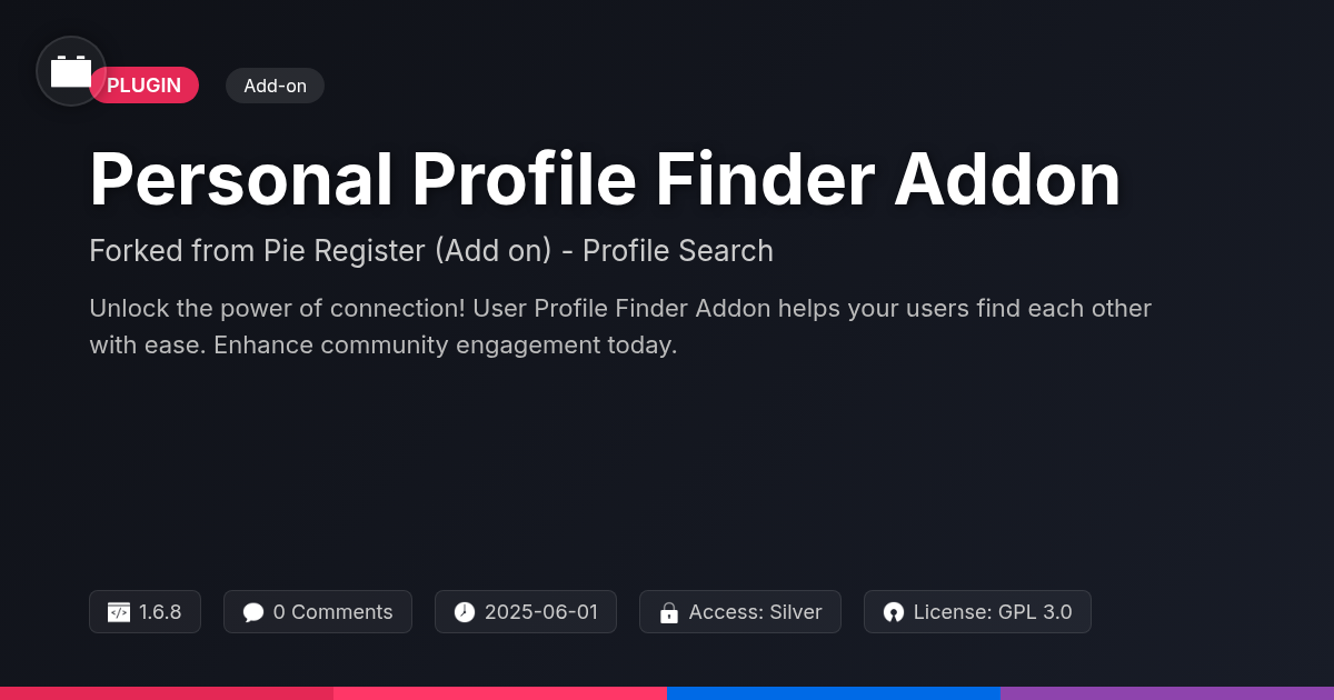 Personal Profile Finder Addon forked from Pie Register (Add on) - Profile Search Personal Profile Finder Addon forked from Pie Register (Add on) - Profile Search