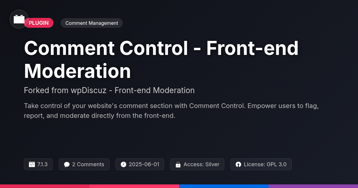 Comment Control - Front-end Moderation forked from wpDiscuz - Front-end Moderation