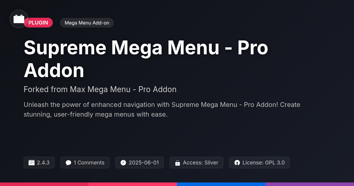 Supreme Mega Menu - Pro Addon forked from Max Mega Menu - Pro Addon Supreme Mega Menu - Pro Addon forked from Max Mega Menu - Pro Addon