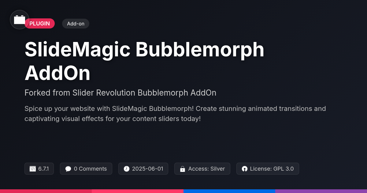 SlideMagic Bubblemorph AddOn forked from Slider Revolution Bubblemorph AddOn SlideMagic Bubblemorph AddOn forked from Slider Revolution Bubblemorph AddOn