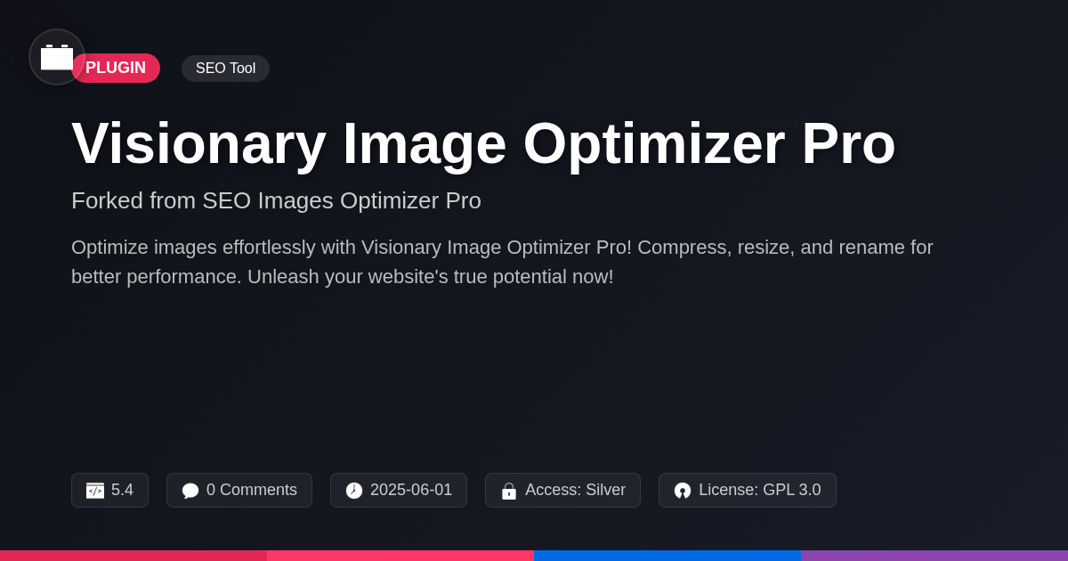 Visionary Image Optimizer Pro forked from SEO Images Optimizer Pro Visionary Image Optimizer Pro forked from SEO Images Optimizer Pro