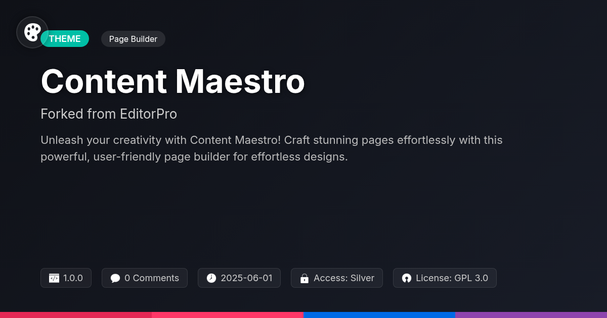Content Maestro forked from EditorPro Content Maestro forked from EditorPro