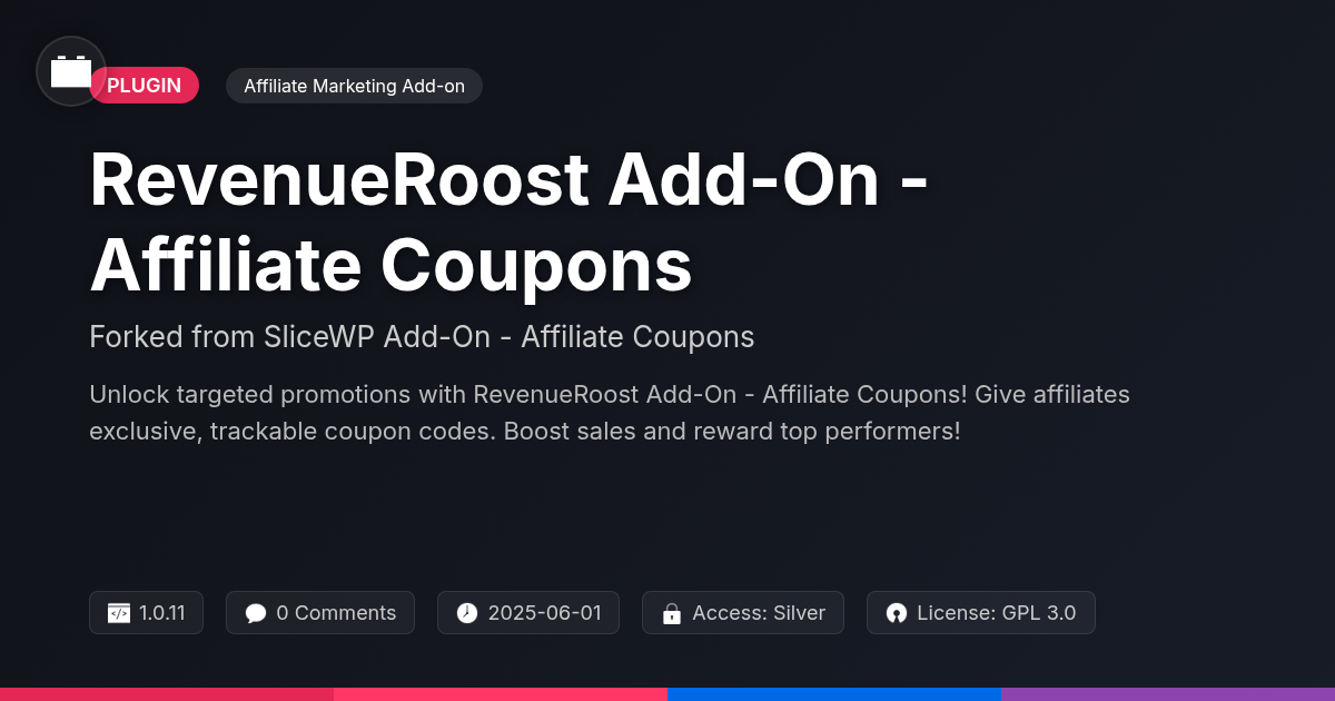 RevenueRoost Add-On - Affiliate Coupons forked from SliceWP Add-On - Affiliate Coupons RevenueRoost Add-On - Affiliate Coupons forked from SliceWP Add-On - Affiliate Coupons