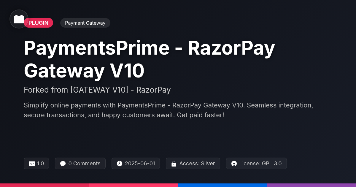 PaymentsPrime - RazorPay Gateway V10 forked from [GATEWAY V10] - RazorPay