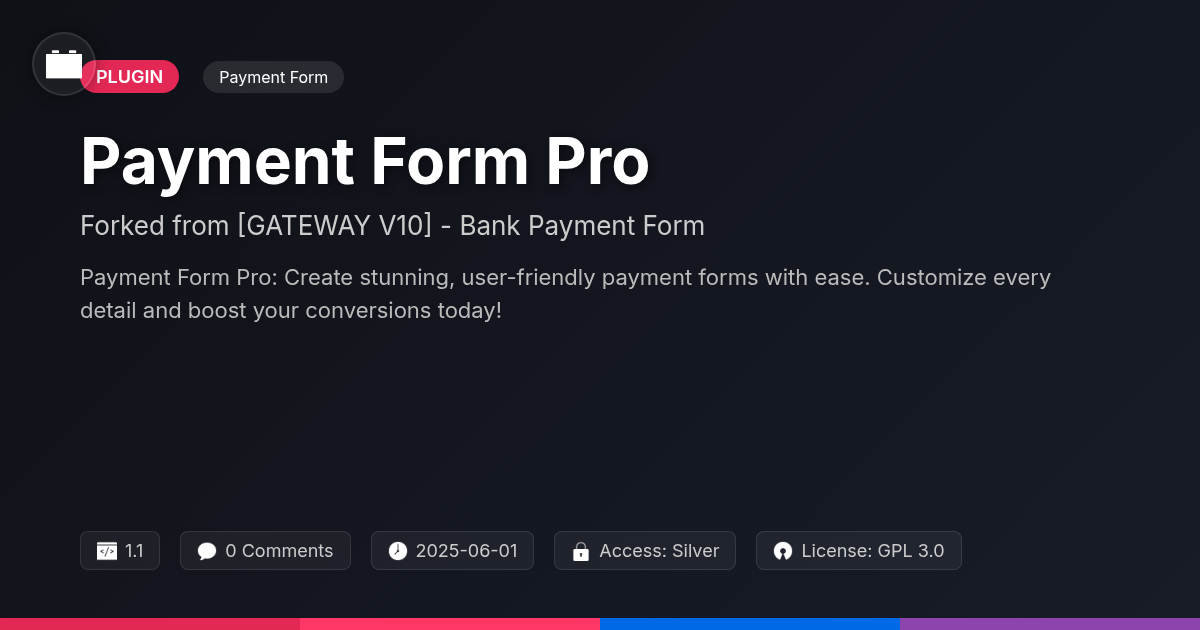 Payment Form Pro forked from [GATEWAY V10] - Bank Payment Form