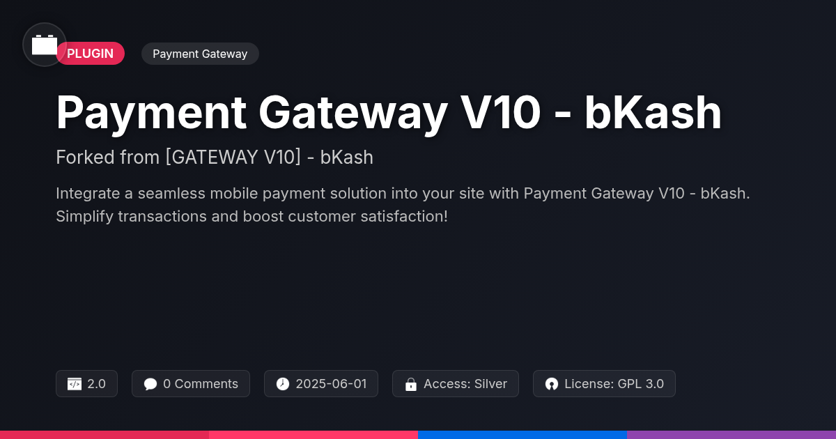Payment Gateway V10 - bKash forked from [GATEWAY V10] - bKash