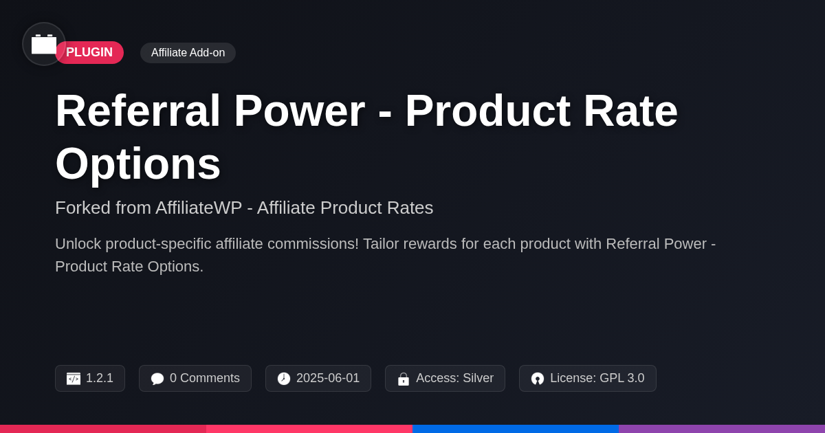 Referral Power - Product Rate Options forked from AffiliateWP - Affiliate Product Rates Referral Power - Product Rate Options forked from AffiliateWP - Affiliate Product Rates