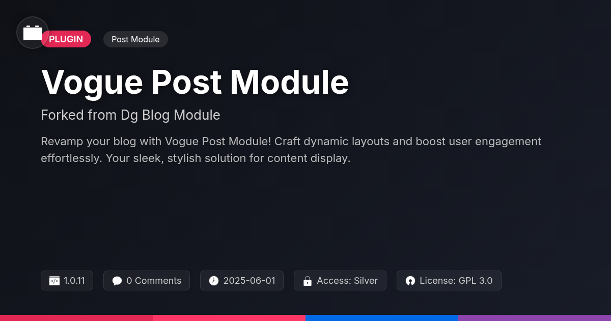 Vogue Post Module forked from Dg Blog Module