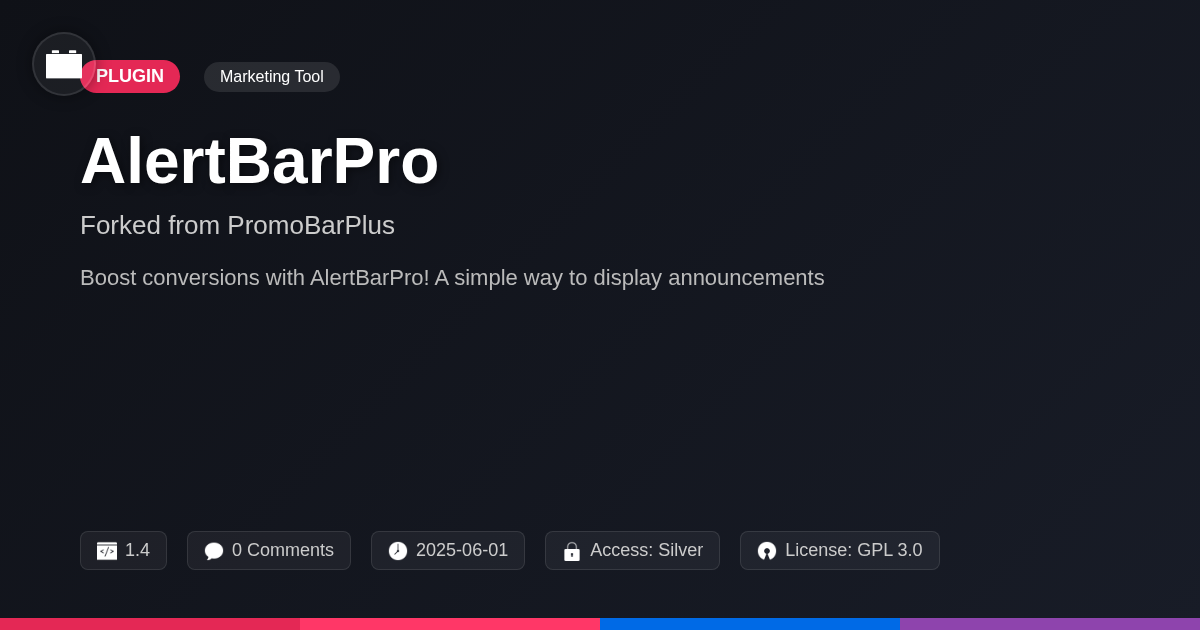 AlertBarPro forked from PromoBarPlus