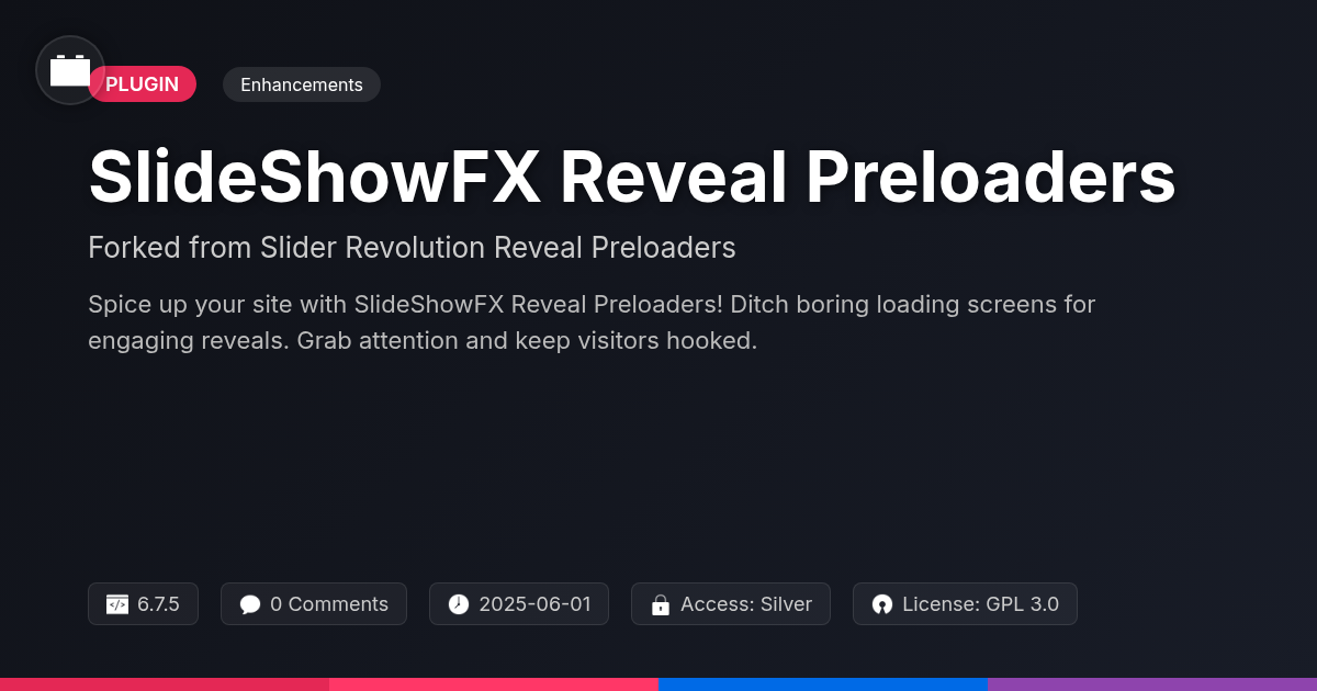 SlideShowFX Reveal Preloaders forked from Slider Revolution Reveal Preloaders