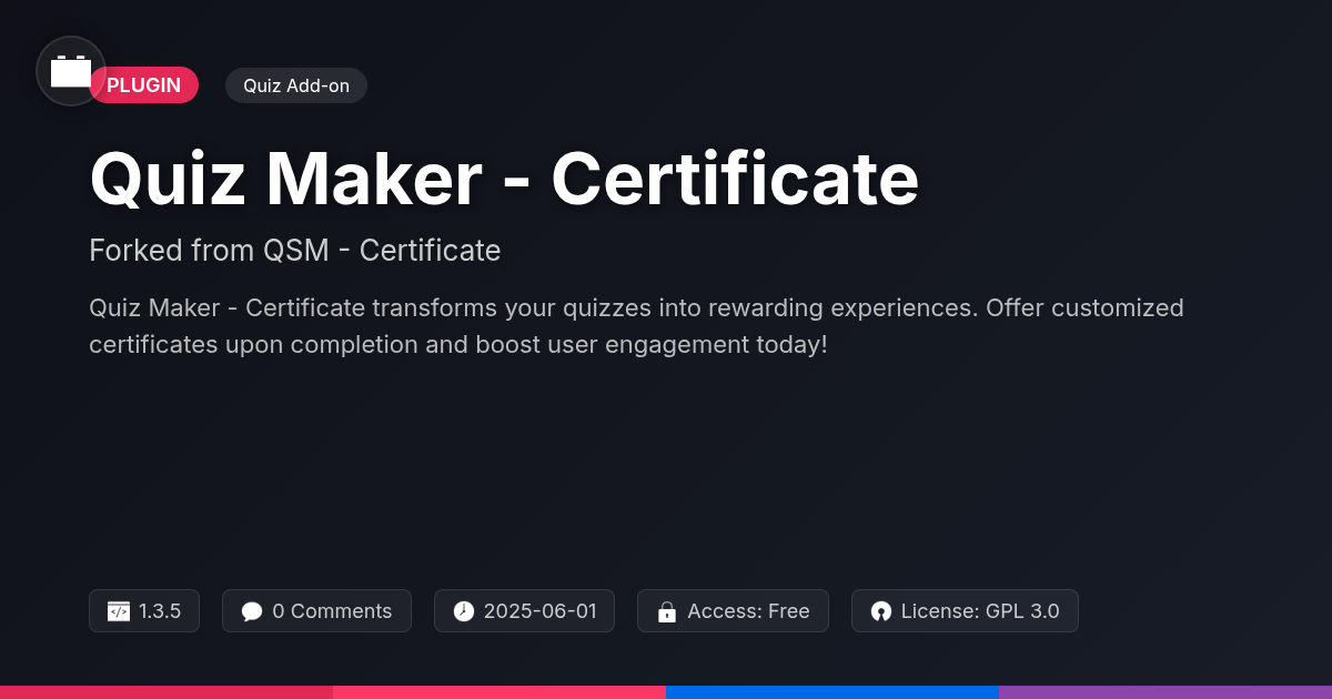Quiz Maker - Certificate forked from QSM - Certificate Quiz Maker - Certificate forked from QSM - Certificate