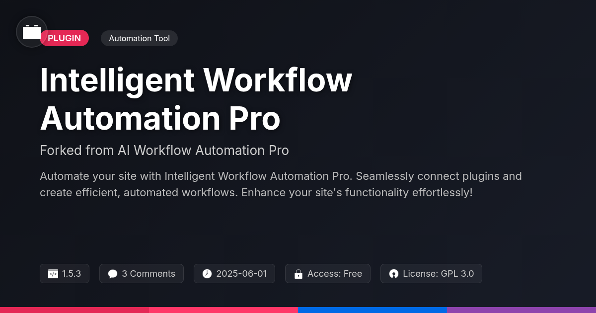 Intelligent Workflow Automation Pro forked from AI Workflow Automation Pro Intelligent Workflow Automation Pro forked from AI Workflow Automation Pro